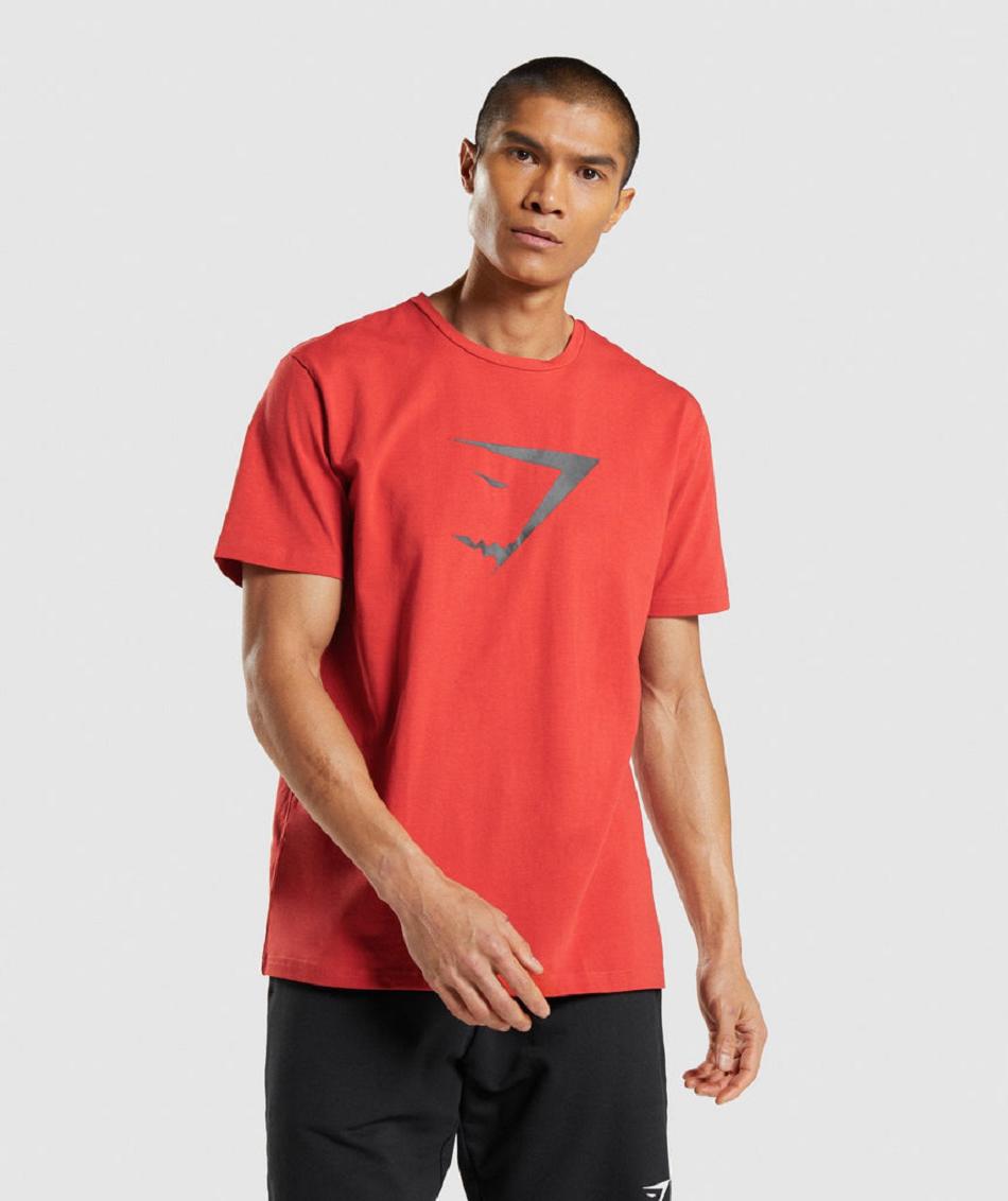 Gymshark Sharkhead Infill Muške T Shirts Crvene | HR 2377MQZ